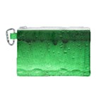 Green Water Droplets Canvas Cosmetic Bag (Medium)