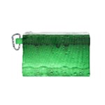 Green Water Droplets Canvas Cosmetic Bag (Small)