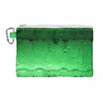 Green Water Droplets Canvas Cosmetic Bag (Large)