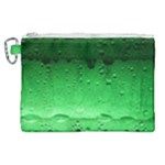 Green Water Droplets Canvas Cosmetic Bag (XL)