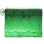 Green Water Droplets Canvas Cosmetic Bag (XXL)