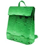 Green Water Droplets Flap Top Backpack