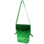 Green Water Droplets Folding Shoulder Bag