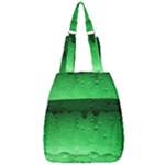 Green Water Droplets Center Zip Backpack