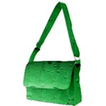 Green Water Droplets Full Print Messenger Bag (S)