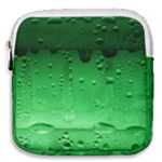 Green Water Droplets Mini Square Pouch