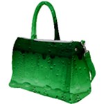 Green Water Droplets Duffel Travel Bag