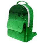 Green Water Droplets Flap Pocket Backpack (Small)