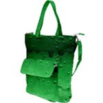 Green Water Droplets Shoulder Tote Bag