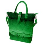 Green Water Droplets Buckle Top Tote Bag