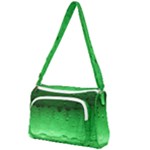 Green Water Droplets Front Pocket Crossbody Bag