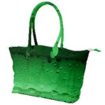 Green Water Droplets Canvas Shoulder Bag