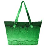 Green Water Droplets Full Print Shoulder Bag