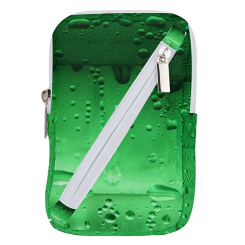 Green Water Droplets Belt Pouch Bag (Small) from ArtsNow.com