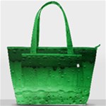 Green Water Droplets Back Pocket Shoulder Bag 