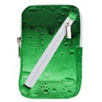 Green Water Droplets Belt Pouch Bag (Large)