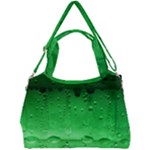 Green Water Droplets Double Compartment Shoulder Bag