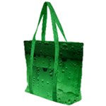 Green Water Droplets Zip Up Canvas Bag