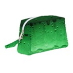 Green Water Droplets Wristlet Pouch Bag (Medium)