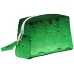 Green Water Droplets Wristlet Pouch Bag (Large)