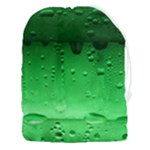 Green Water Droplets Drawstring Pouch (3XL)