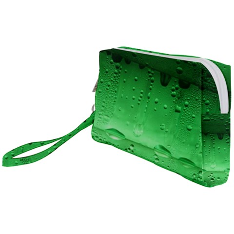 Green Water Droplets Wristlet Pouch Bag (Small) from ArtsNow.com