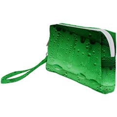 Green Water Droplets Wristlet Pouch Bag (Small) from ArtsNow.com