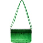 Green Water Droplets Double Gusset Crossbody Bag