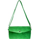 Green Water Droplets Removable Strap Clutch Bag