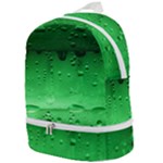 Green Water Droplets Zip Bottom Backpack