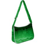 Green Water Droplets Zip Up Shoulder Bag