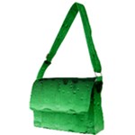 Green Water Droplets Full Print Messenger Bag (L)