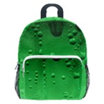 Green Water Droplets Kids  Age 5-10 Lightweight School Backpack with Side Pockets