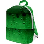 Green Water Droplets Zip Up Backpack