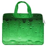 Green Water Droplets MacBook Pro 13  Double Pocket Laptop Bag