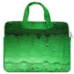 Green Water Droplets MacBook Pro 15  Double Pocket Laptop Bag 