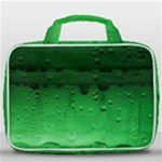 Green Water Droplets Travel Toiletry Bag With Hanging Hook