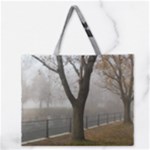 Grey Tree in Fog Zipper Large Tote Bag