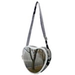 Grey Tree in Fog Heart Shoulder Bag