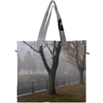 Grey Tree in Fog Canvas Travel Bag