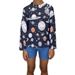 Space Galaxy Universe Stars Sky Kids  Long Sleeve Swimwear