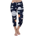 Space Galaxy Universe Stars Sky Capri Winter Leggings 