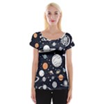 Space Galaxy Universe Stars Sky Cap Sleeve Top