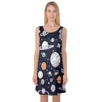 Space Galaxy Universe Stars Sky Sleeveless Satin Nightdress