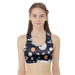 Space Galaxy Universe Stars Sky Sports Bra with Border