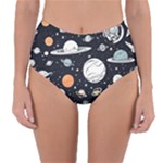 Space Galaxy Universe Stars Sky Reversible High-Waist Bikini Bottoms