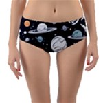 Space Galaxy Universe Stars Sky Reversible Mid-Waist Bikini Bottoms