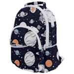 Space Galaxy Universe Stars Sky Rounded Multi Pocket Backpack