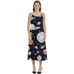 Space Galaxy Universe Stars Sky Casual Spaghetti Strap Midi Dress