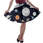 Space Galaxy Universe Stars Sky A-line Skater Skirt